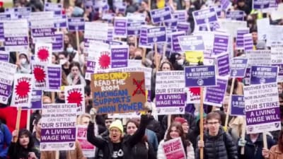 Protests outside Comerica Park, pushing to allow for more fans in the stands