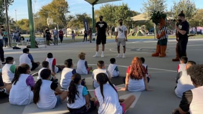 Spurs unveil renovated basketball court at Acme Park
