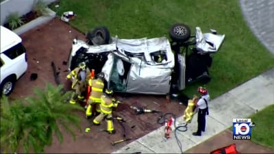 Video shows mangled wreckage of car after fatal Kendall crash