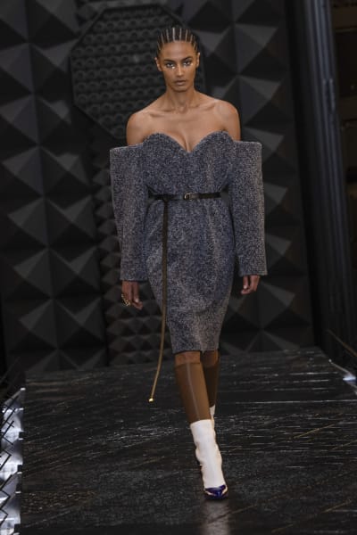 A model wears a creation for Louis Vuitton men's Fall-Winter 2012