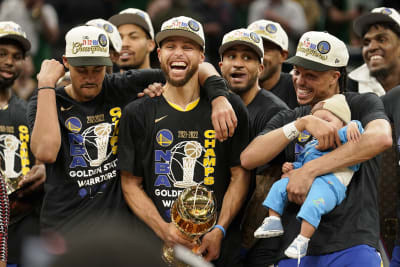 At long last, Warriors guard Steph Curry claims his first NBA Finals MVP  trophy - The Boston Globe