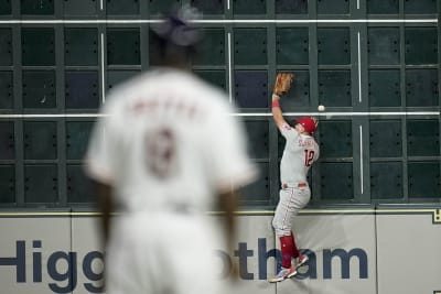 Chas McCormick catch: Watch Astros center fielder rob J.T. Realmuto with  leaping grab in World Series Game 5 