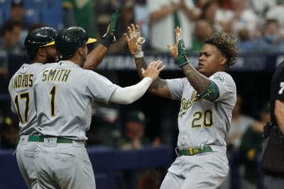 St. Petersburg, FL. USA; Oakland Athletics center fielder Cristian