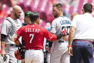 Cincinnati Reds' Tyler Naquin after two HR game in win vs. Marlins 