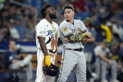 Brewers' Willy Adames exits game, hospitalized after being hit by