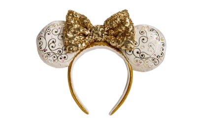 Disney Parks WDW 50th Anniversary Gold and Black Minnie Mouse Ears Headband Luxe