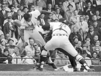 Bill Freehan and Mickey Lolich hug each other after the Tigers came back  from a 3-1 deficit to win the 1968 World Series