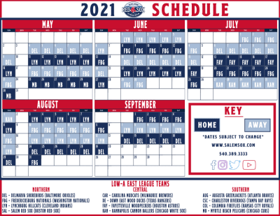 Salem Red Sox Unveil 2023 Regular Season Schedule