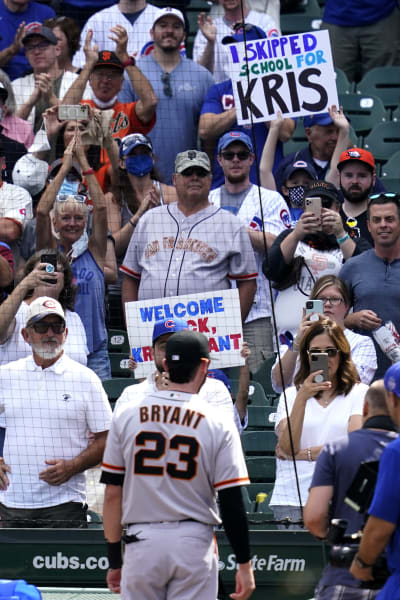 Bryant cheered in Wrigley return, Giants win 5th in row