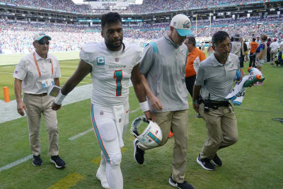 Miami Dolphins Will Allen walks off of the field after the game