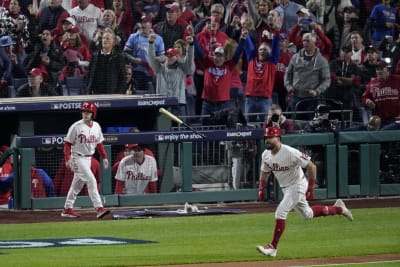 WATCH: Bryce Harper, Rhys Hoskins raise the Phillies' 2022 NL championship  banner