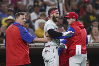 MLB on X: Yes Bryce Harper is wearing red contacts. And they are  terrifying:  / X