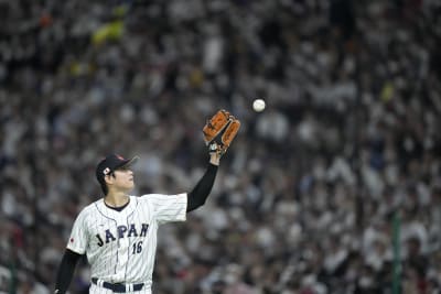 Shohei Ohtani of the Los Angeles Angels puts on a samurai warrior