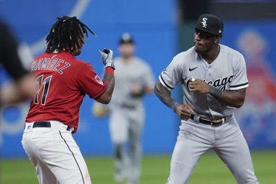 Cardinals reliever Gallegos gets wiped down by umpire after using rosin bag  on his left arm