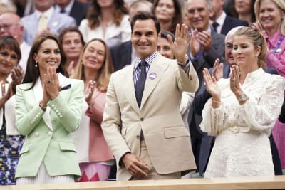 Princess Kate back in Royal Box at Wimbledon with Prince William and two of  their children