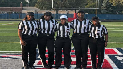 All female football officiating crew makes history