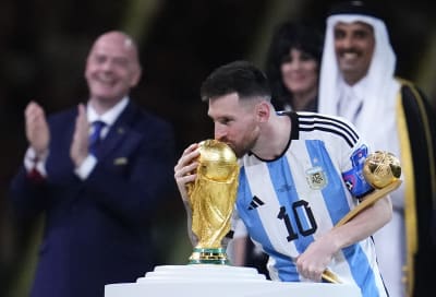 What Lionel Messi was wearing as he lifted World Cup trophy in