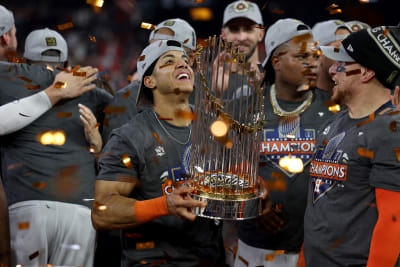 Houston Astros World Series trophy photo op at Minute Maid Park as store  marks down postseason merchandise 50%