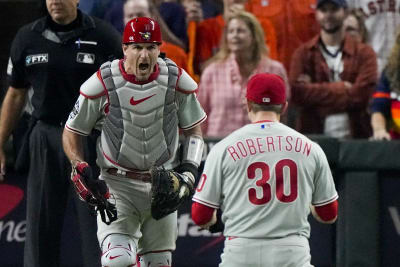 Chas McCormick catch: Watch Astros center fielder rob J.T. Realmuto with  leaping grab in World Series Game 5 