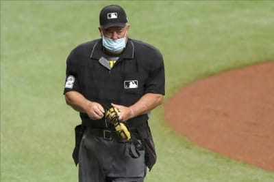 Umpire Joe West during a baseball game between the San Francisco