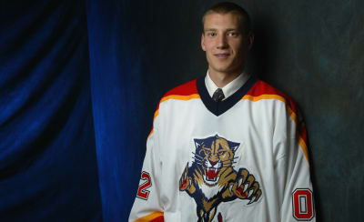 Florida Panthers - Jonathan Huberdeau poses with a fan during