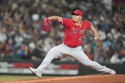 Late Angels pitcher's mom throws 1st pitch, then team throws no