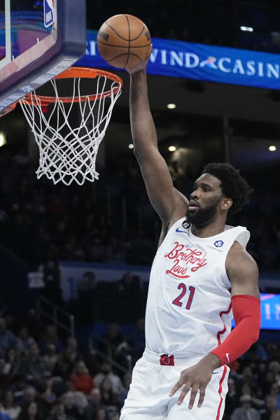 James Harden's triple-double, Joel Embiid's inside work power the