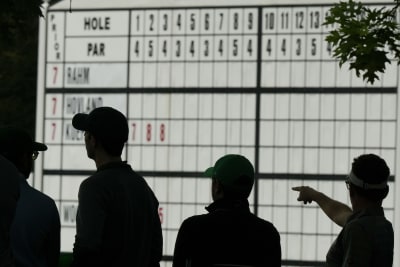 The Masters 2023 LIVE: Leaderboard and scores as play suspended until  Saturday due to weather