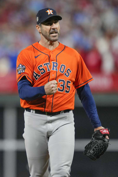 Justin Verlander 2022 World Series Game-Used Jersey- Game 5.