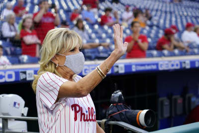 First lady Jill Biden makes appearance before Phillies game