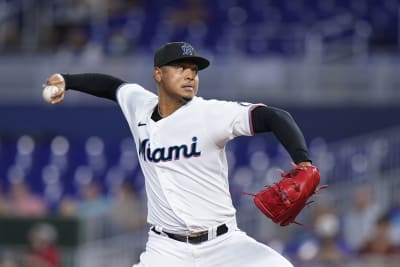 The Miami Marlins Play The Atlanta Braves In A Game Of The Eastern