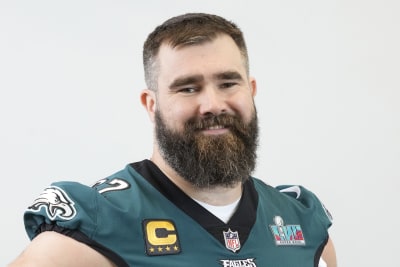 Jason Kelce coaches brother Travis Kelce on how to hold his baby: 'Just  like a football