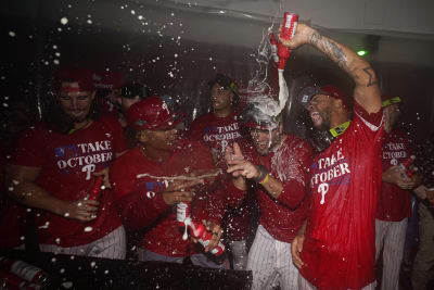 Phillies celebrate playoff series win with 'Dancing On My Own