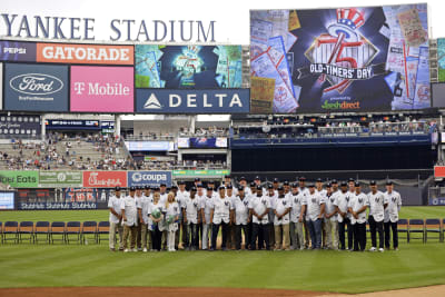 Derek Jeter at Yankees Old-Timers' Day with 1998 World Series champs