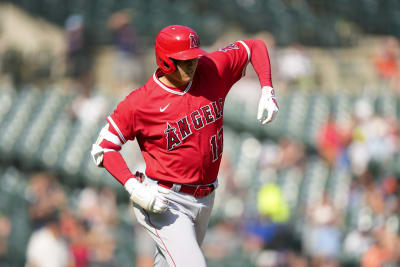 Shohei Ohtani of the Los Angeles Angels puts on a samurai warrior