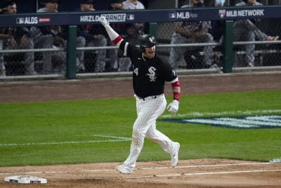 Chicago White Sox catcher Yasmani Grandal (24) and pitcher Aaron