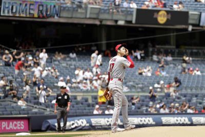 Bronx, United States. 31st May, 2022. Los Angeles Angels Shohei Ohtani  stands at the plate in the 4th inning against the New York Yankees at  Yankee Stadium in New York City on