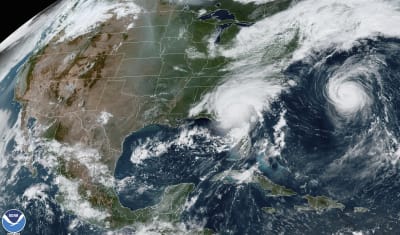 Hurricane Lee about the size of Montana. Idalia was as wide as Colorado