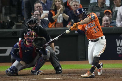 Jose Cruz of the Houston Astros bats during an MLB game against