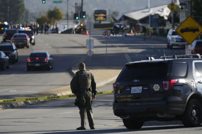 Car crashes into Los Angeles sheriff's department recruits on