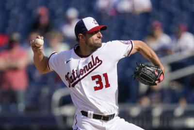 Washington Nationals' Max Scherzer hits first career homer, then leaves game