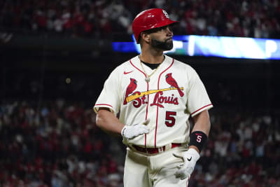 Pujols concludes return to St. Louis with 2 hits, Molina jersey swap