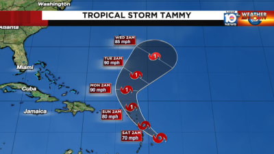 Hurricane Tammy forms; watches, warnings for Leeward Islands