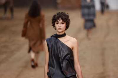 Chloe Grace Moretz and designer Nicolas Ghesquiere pose for photographers  following the Louis Vuitton Fall/Winter 2023-2024 ready-to-wear collection  presented Monday, March 6, 2023 in Paris. (Vianney Le Caer/Invision/AP  Stock Photo - Alamy