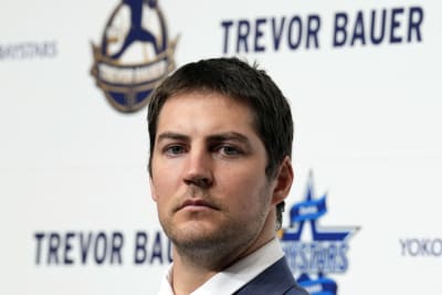 Trevor Bauer, shunned by MLB, introduced by Japanese team