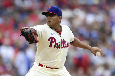 Philadelphia Phillies starting pitcher Ranger Suarez throws during