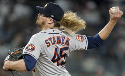 Women Flash Astros Pitcher Cole At Last Nights World Series Game