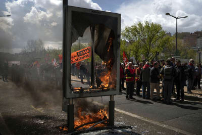 French protesters storm luxury group LVMH offices before pensions ruling, France