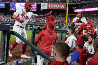 Phillies hit 4 homers, rally past Padres 10-6, lead NLCS 3-1