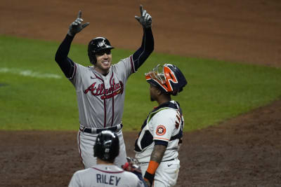 Atlanta Braves Freddie Freeman prepares to swing at a pitch during